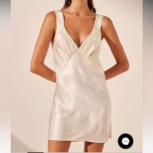 Shona Joy La Lune Plunged Mini Dress - Cream